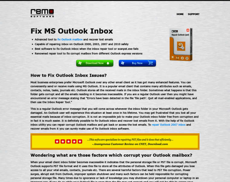 Fixoutlookinbox.com thumbnail