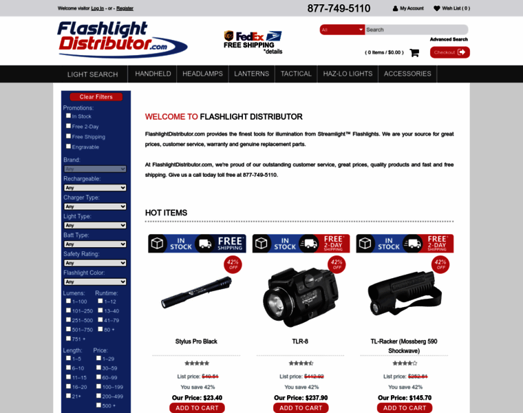 Flashlightdistributor.com thumbnail