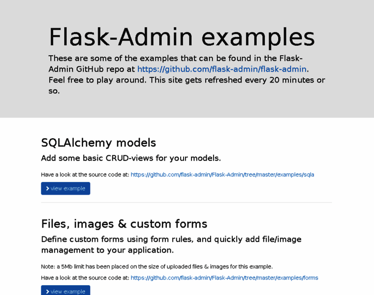 Flask-admin.org thumbnail