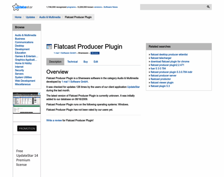 Flatcast-producer-plugin.updatestar.com thumbnail