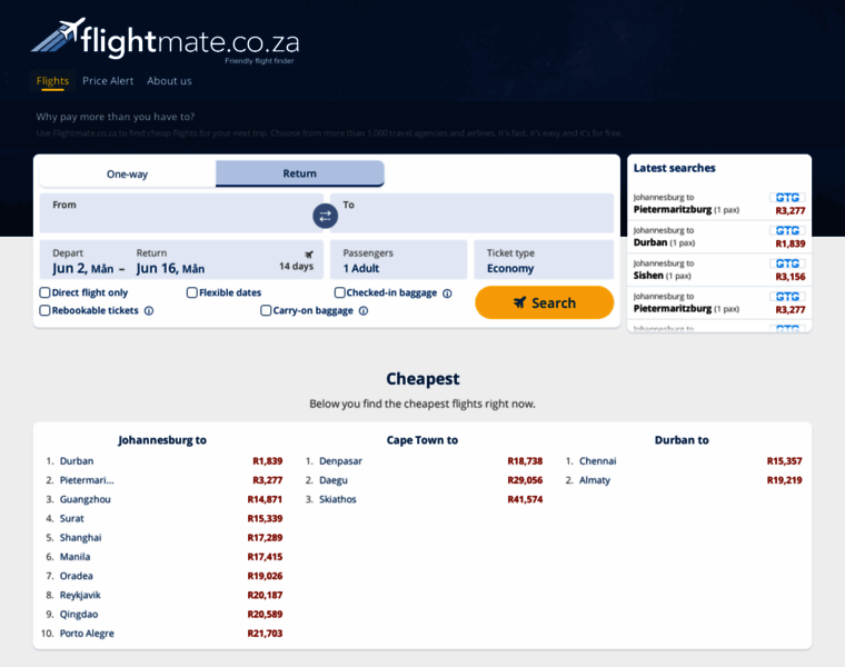 Flightmate.co.za thumbnail Flightmate.co.za thumbnail