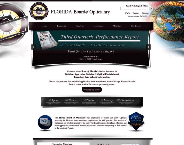 Floridasopticianry.gov thumbnail