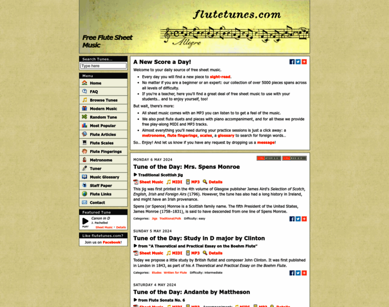 Flutetunes.com thumbnail