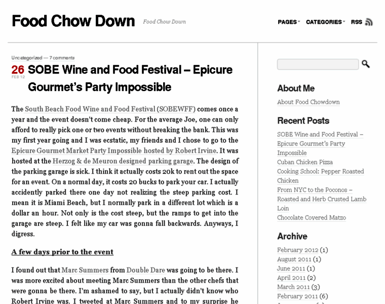 Foodchowdown.com thumbnail
