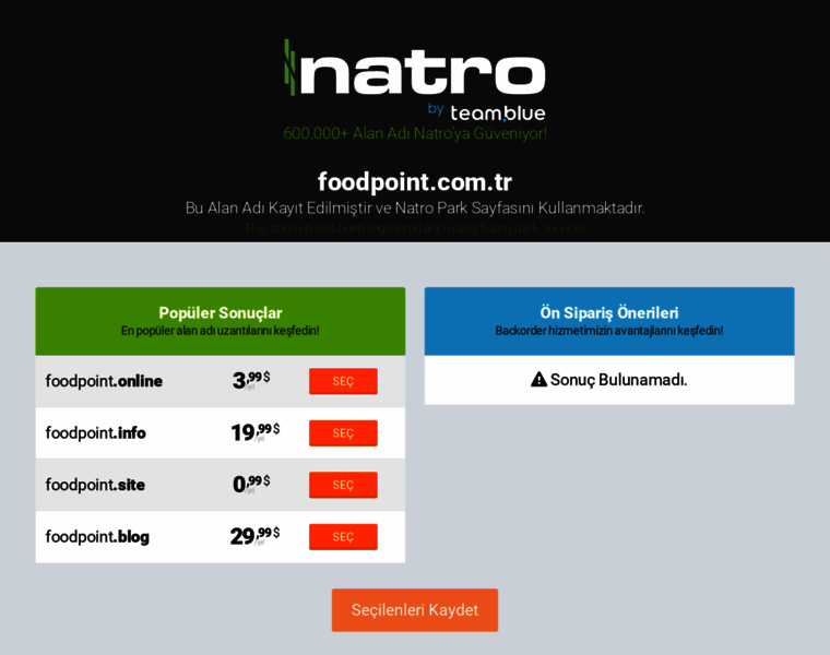 foodpoint.com.tr at WI. foodpoint.com.tr Premium Parking Page