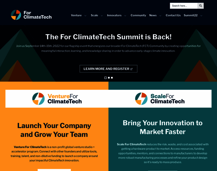 Forclimatetech.org thumbnail