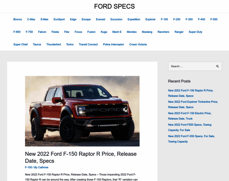 Fordspecs.com thumbnail