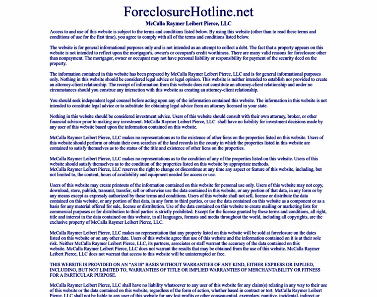 Foreclosurehotline.net thumbnail