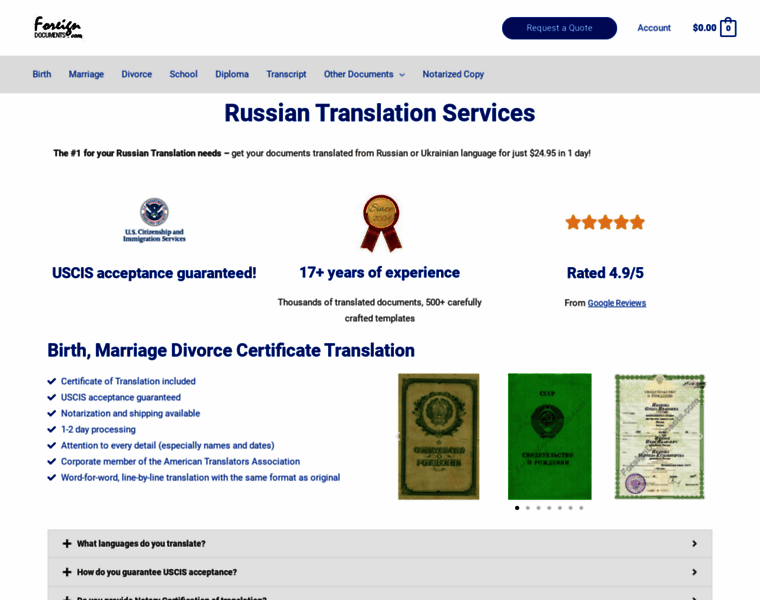 Foreigndocuments.com thumbnail