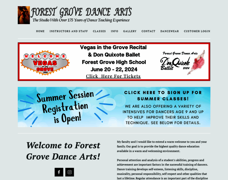 Forestgrovedancearts.com thumbnail