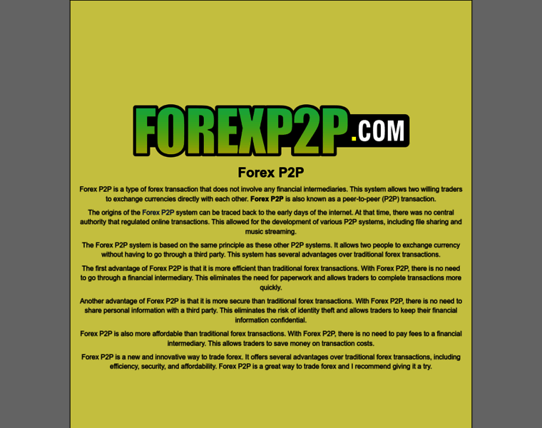 Forexp2p.com thumbnail