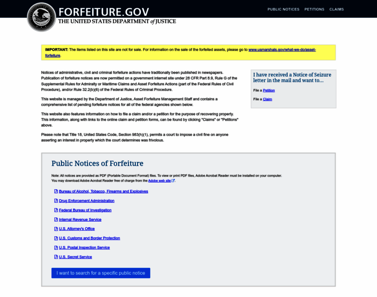 Forfeiture.gov thumbnail