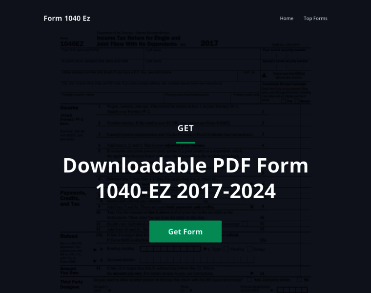 Form-1040-ez.com thumbnail