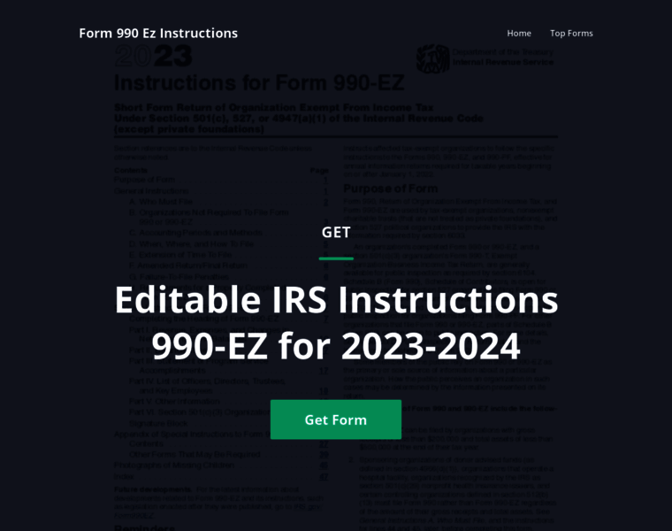 Form-990-ez-instructions.com thumbnail