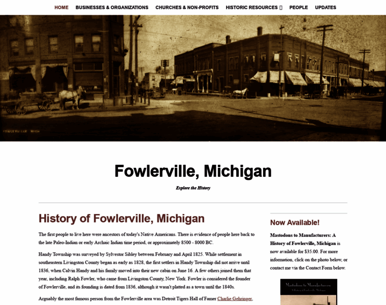 Fowlervillehistory.org thumbnail