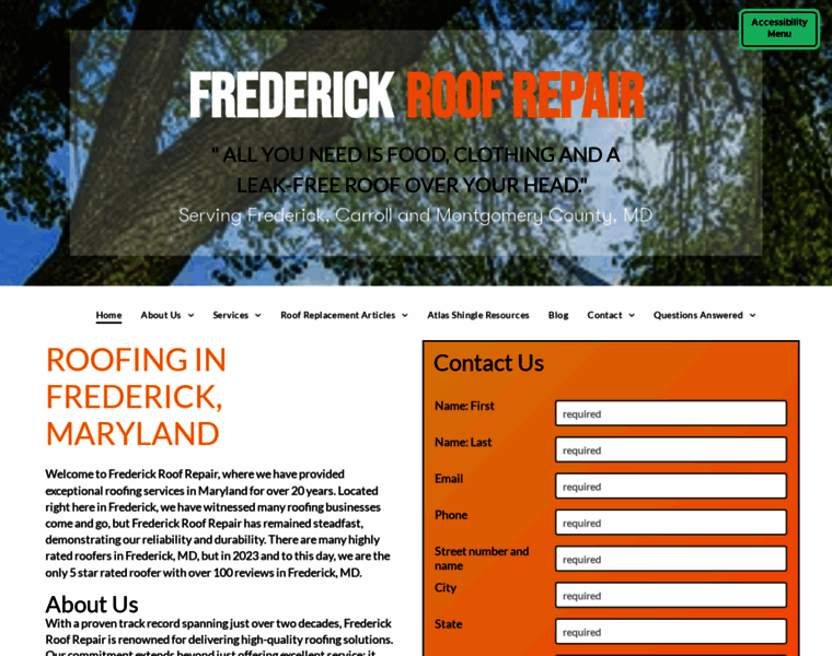Frederickroofrepair.com thumbnail