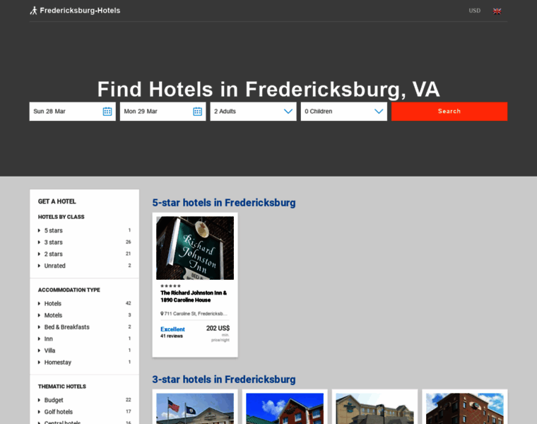 Fredericksburg-hotels.net thumbnail