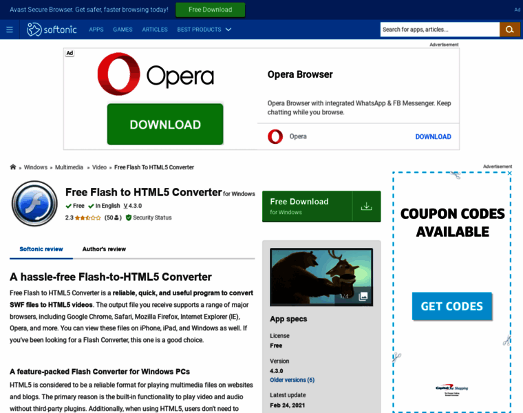 Free-flash-to-html5-converter.en.softonic.com thumbnail