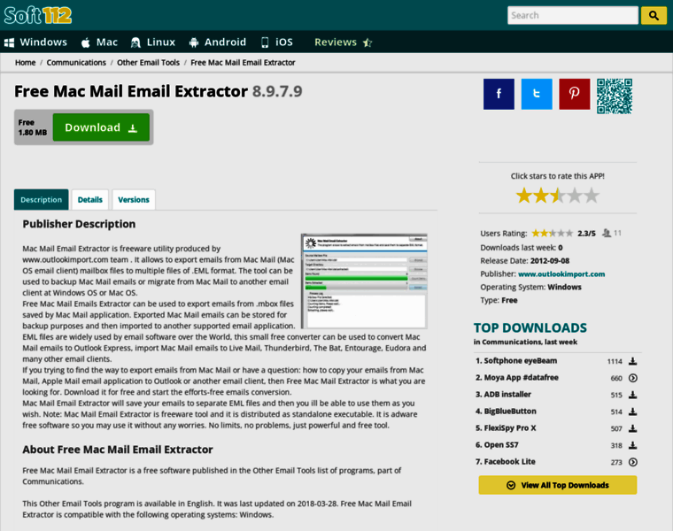 Free-mac-mail-email-extractor.soft112.com thumbnail
