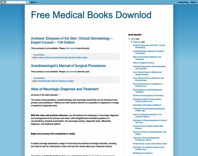 Free-medical-book-download.blogspot.com thumbnail