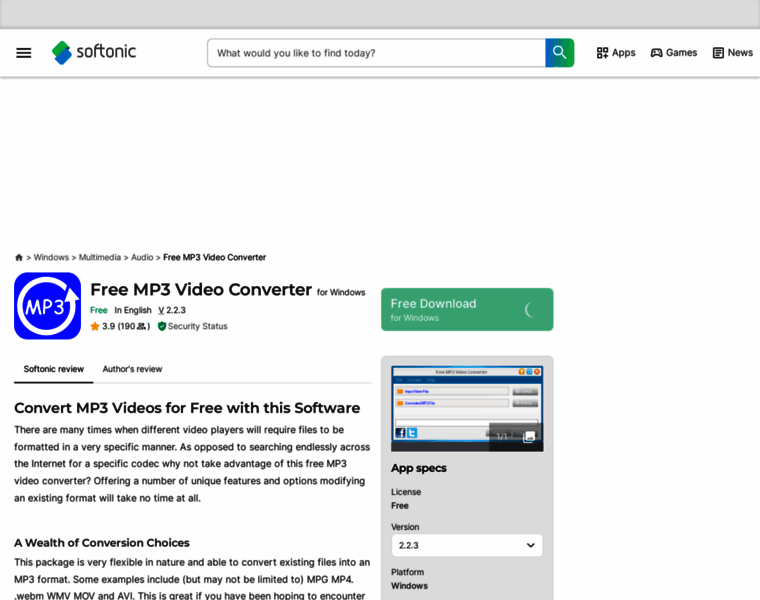 Free-mp3-video-converter.en.softonic.com thumbnail