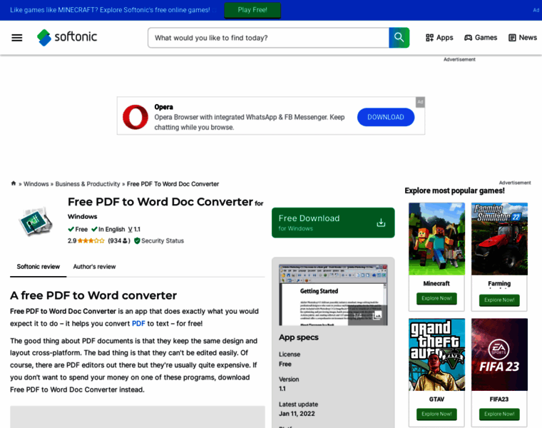 Free-pdf-to-word-doc-converter.en.softonic.com thumbnail