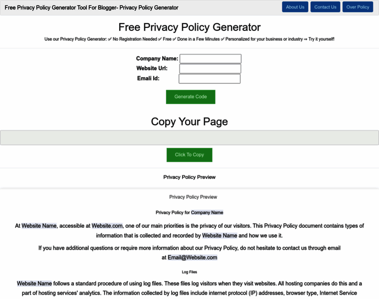 Free-privacy-policy-generator-tool.blogspot.com thumbnail