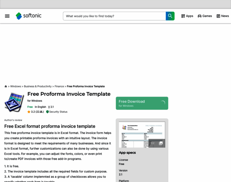 Free-proforma-invoice-template.en.softonic.com thumbnail