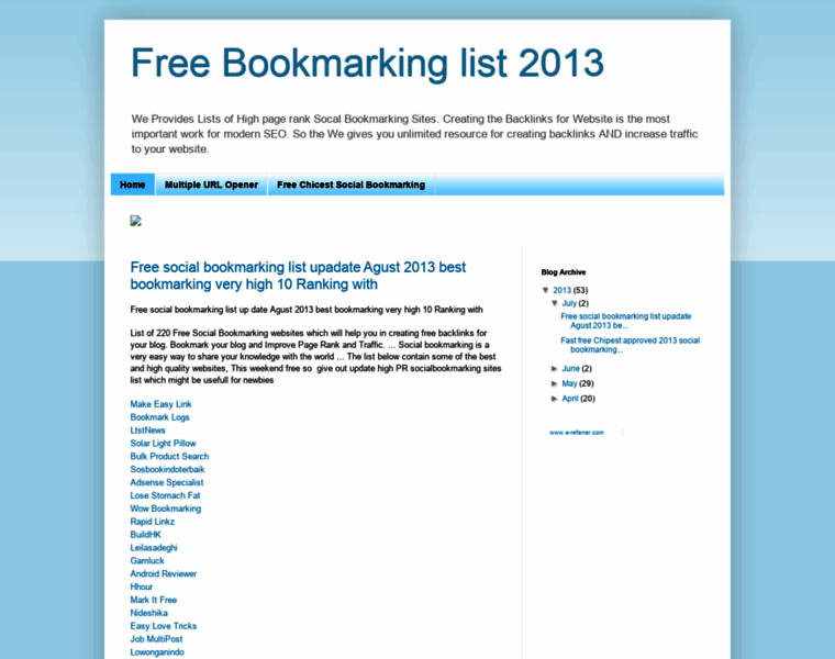 Freebookmarkinglist2013.blogspot.com thumbnail