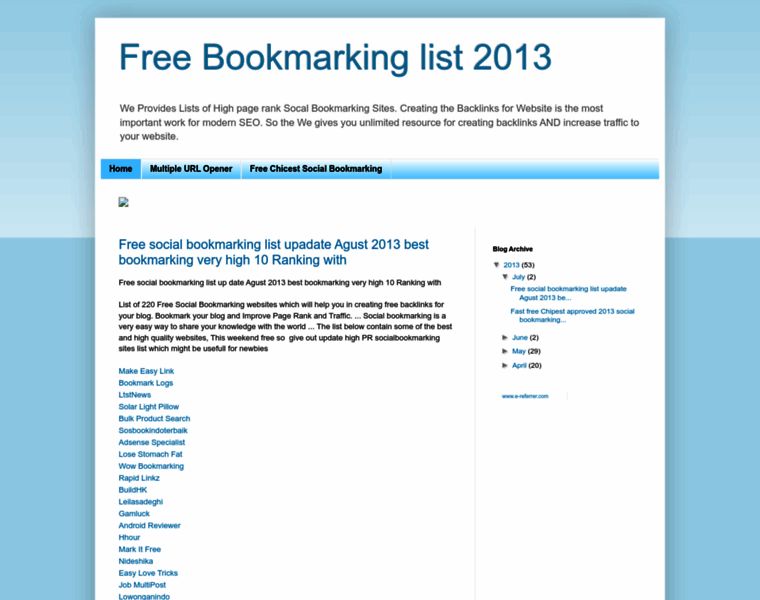 Freebookmarkinglist2013.blogspot.in thumbnail