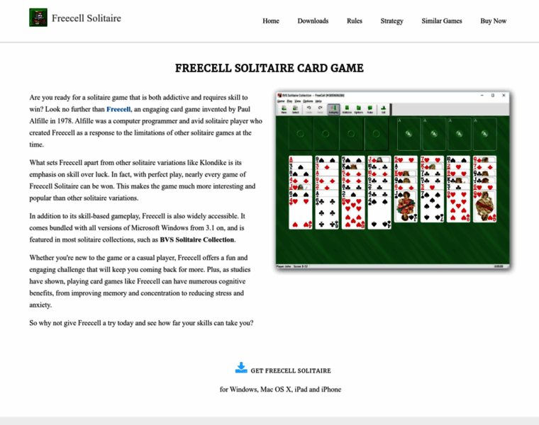 Freecell-solitaire-download.com thumbnail