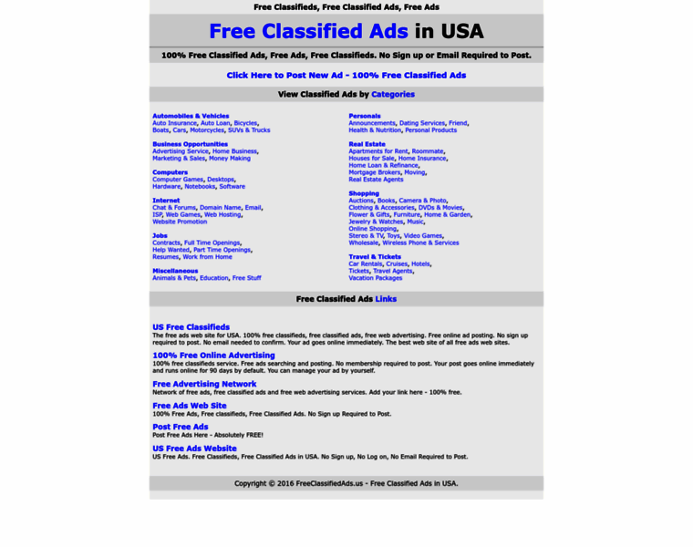Freeclassifiedads.us thumbnail