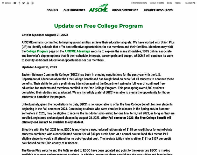 Freecollege.afscme.org thumbnail