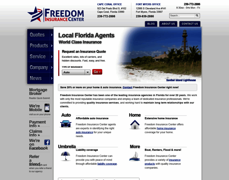 Freedominsurancecenter.com thumbnail