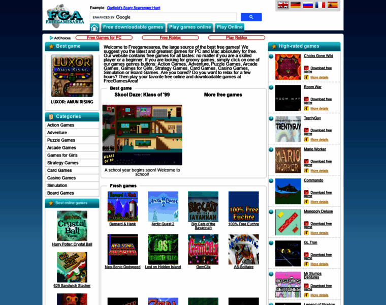 Freegamesarea.com thumbnail