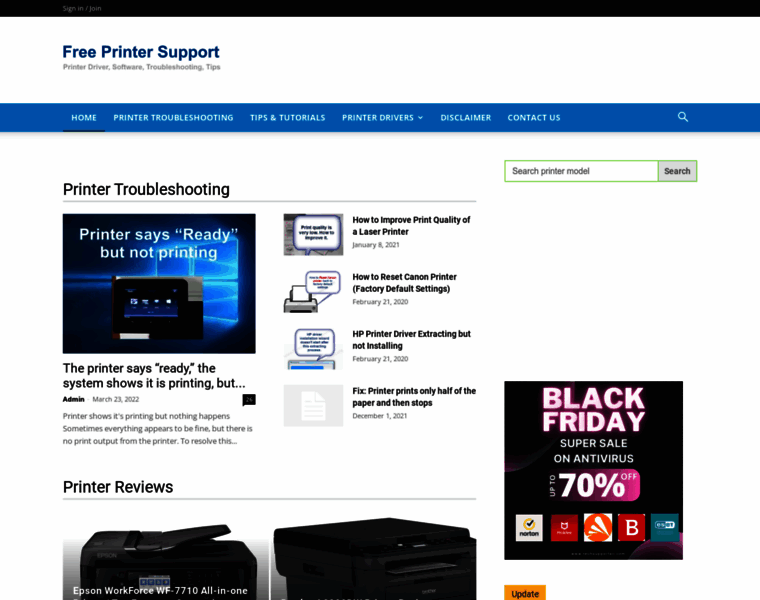 Freeprintersupport.com thumbnail