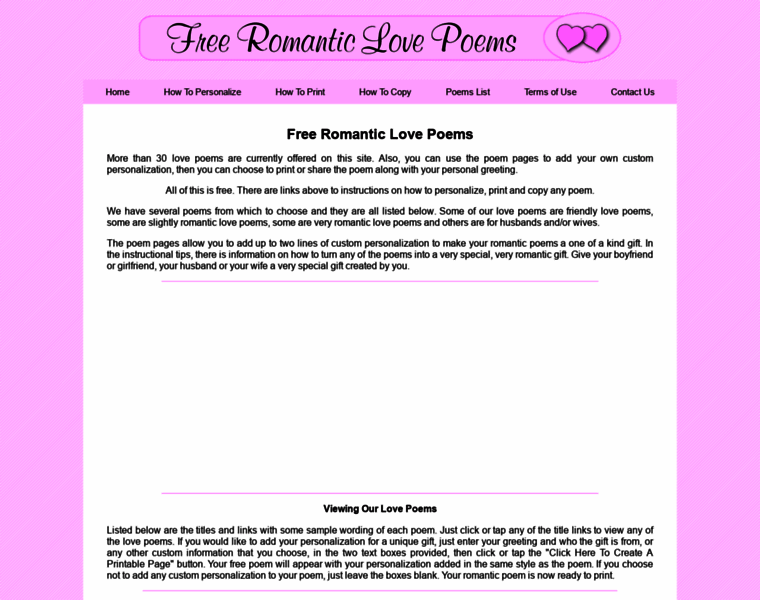 Freeromanticlovepoems.net thumbnail