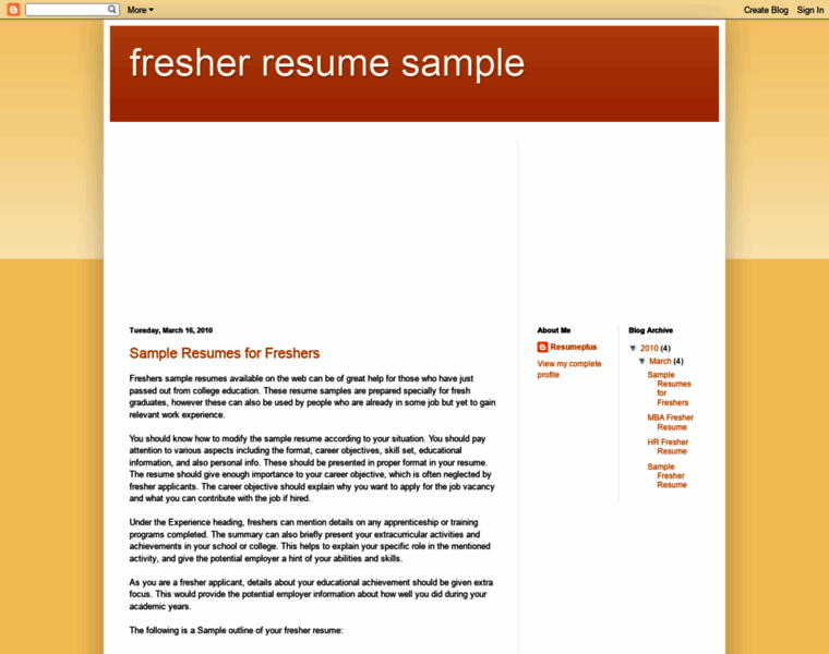 Fresher-resume-sample.blogspot.com thumbnail