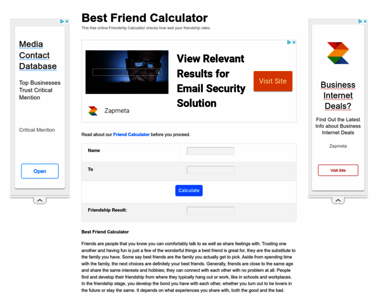 Friend-calculator.com thumbnail