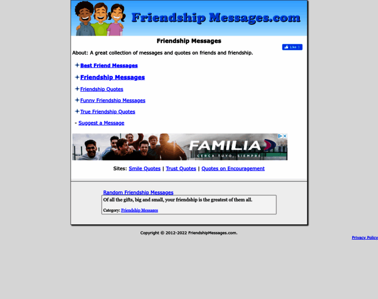 Friendshipmessages.com thumbnail