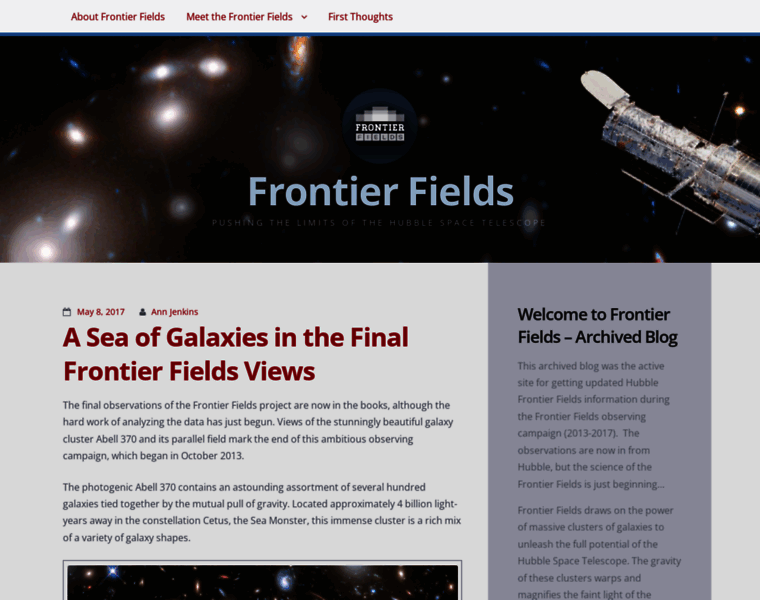 Frontierfields.org thumbnail
