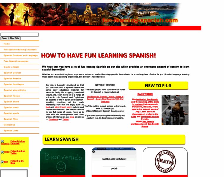 Fun-learning-spanish.com thumbnail