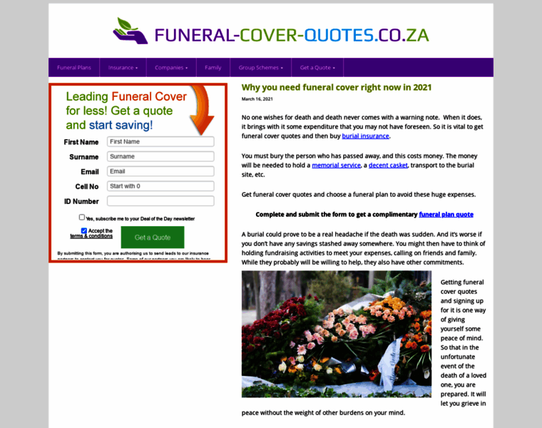 Funeral-cover-quotes.co.za thumbnail