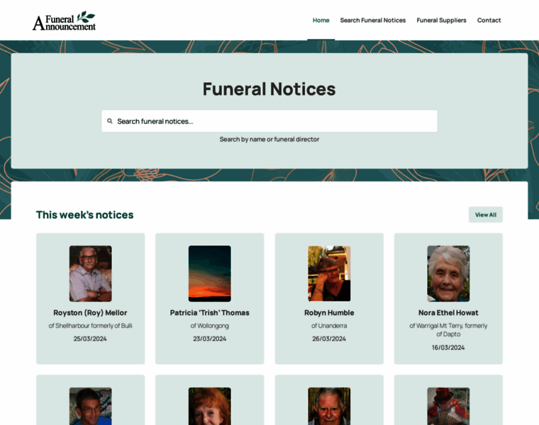 Funeralannouncement.com.au thumbnail