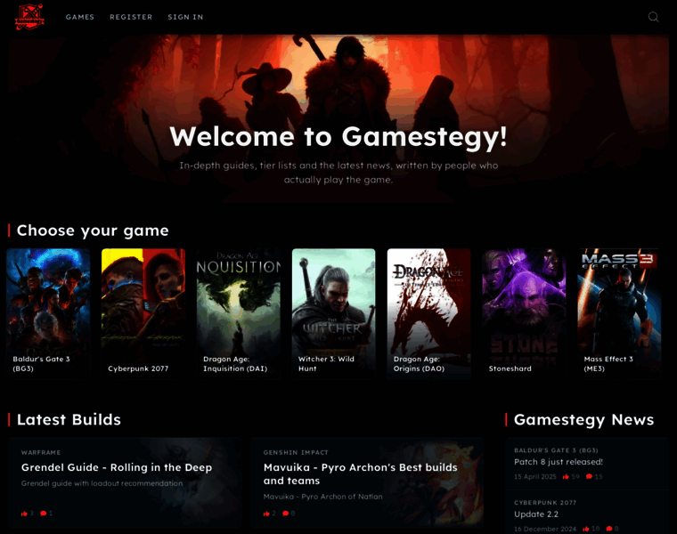 gamestegy.com at WI. Gamestegy - find best Builds, Guides and News for ...