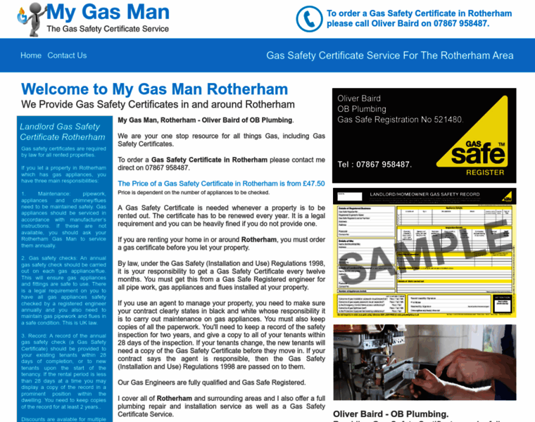 Gascertificaterotherham.co.uk thumbnail