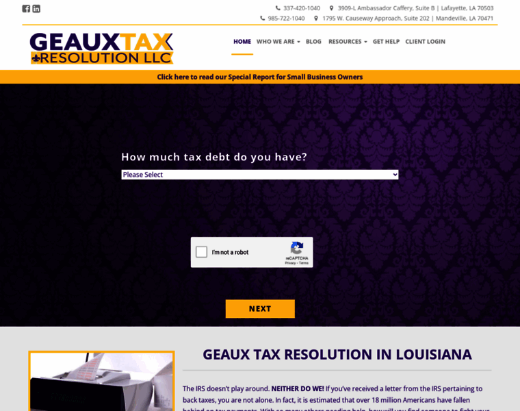 Geauxtaxresolution.com thumbnail