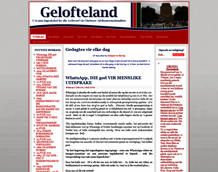 Gelofteland.org thumbnail