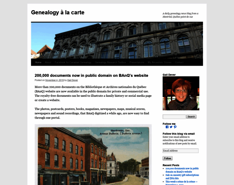 Genealogyalacarte.ca thumbnail