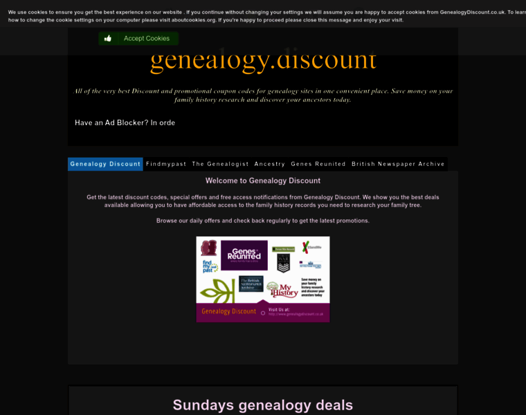 Genealogydiscount.co.uk thumbnail